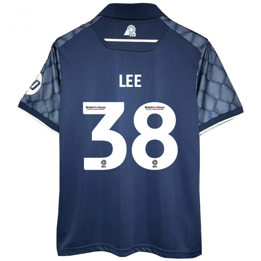 Gyermek Elliot Lee #38 Fekete Idegenbeli Jersey 2024/25 Mez Póló Ing