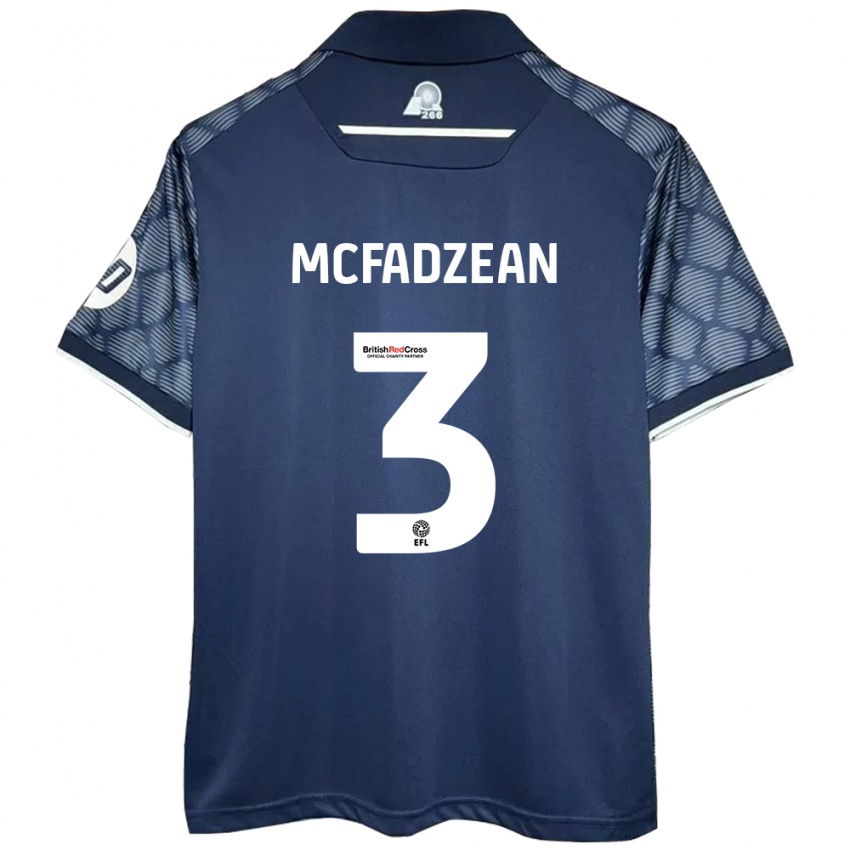 Gyermek Callum Mcfadzean #3 Fekete Idegenbeli Jersey 2024/25 Mez Póló Ing