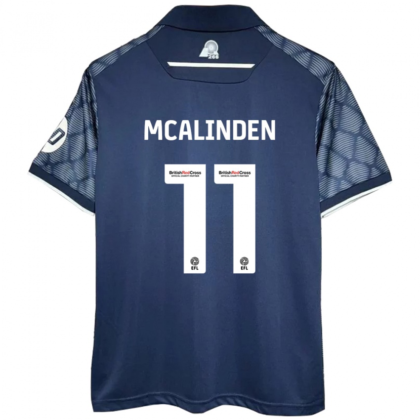 Gyermek Liam Mcalinden #11 Fekete Idegenbeli Jersey 2024/25 Mez Póló Ing