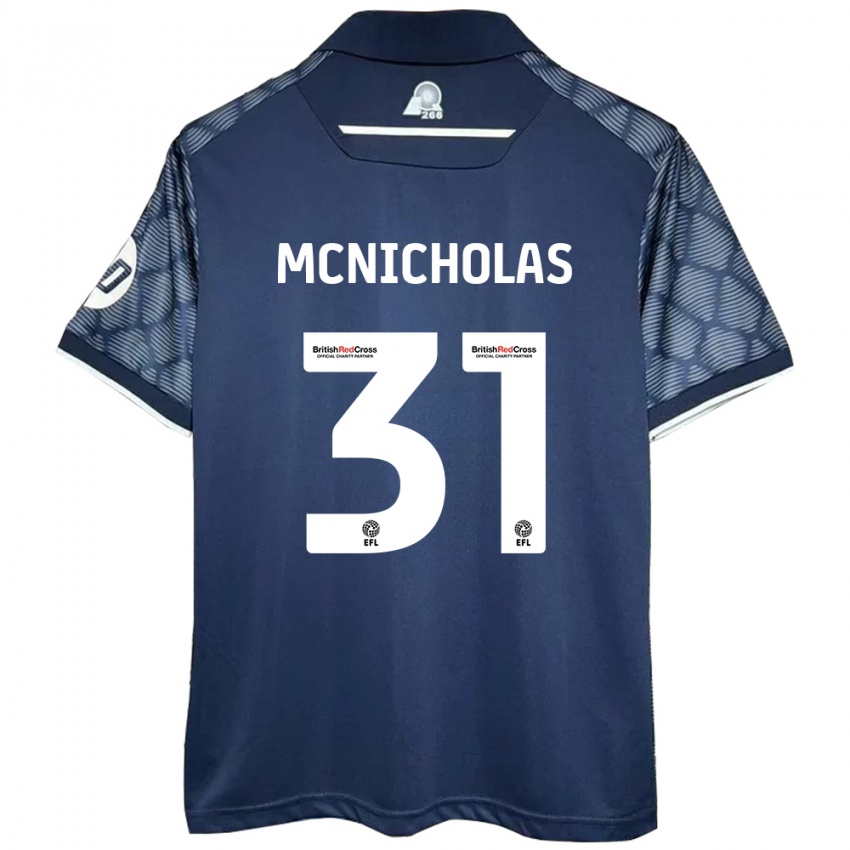 Gyermek Luke Mcnicholas #31 Fekete Idegenbeli Jersey 2024/25 Mez Póló Ing