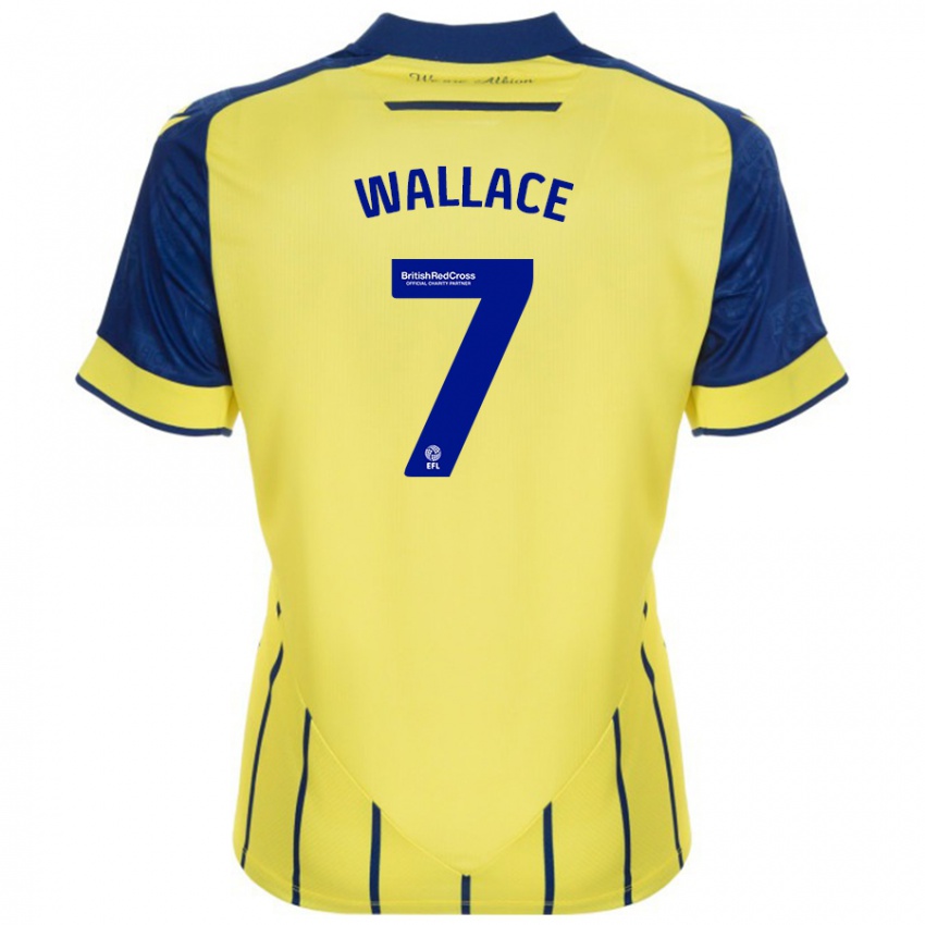 Gyermek Jed Wallace #7 Sárga Kék Idegenbeli Jersey 2024/25 Mez Póló Ing