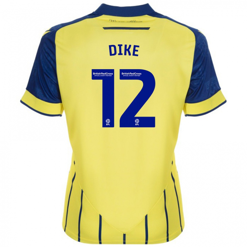 Gyermek Daryl Dike #12 Sárga Kék Idegenbeli Jersey 2024/25 Mez Póló Ing