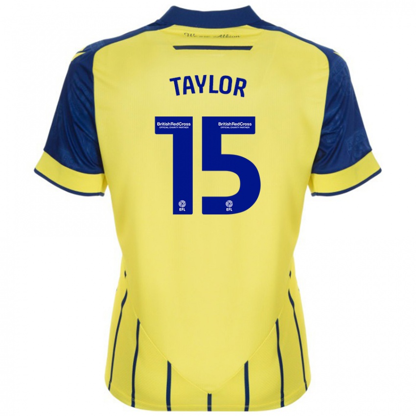 Gyermek Caleb Taylor #15 Sárga Kék Idegenbeli Jersey 2024/25 Mez Póló Ing