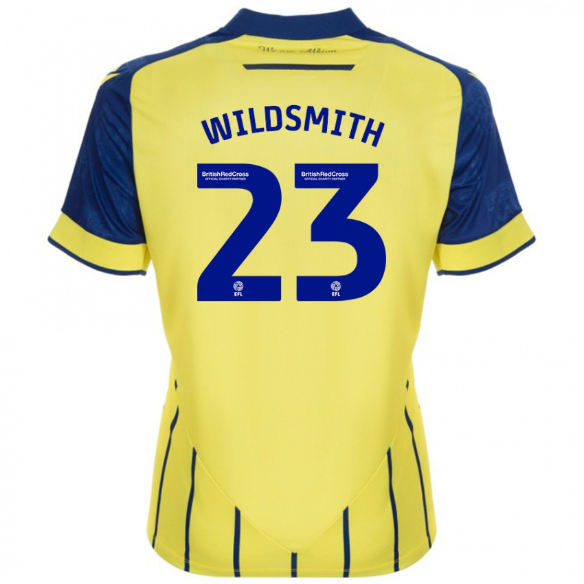 Gyermek Joe Wildsmith #23 Sárga Kék Idegenbeli Jersey 2024/25 Mez Póló Ing