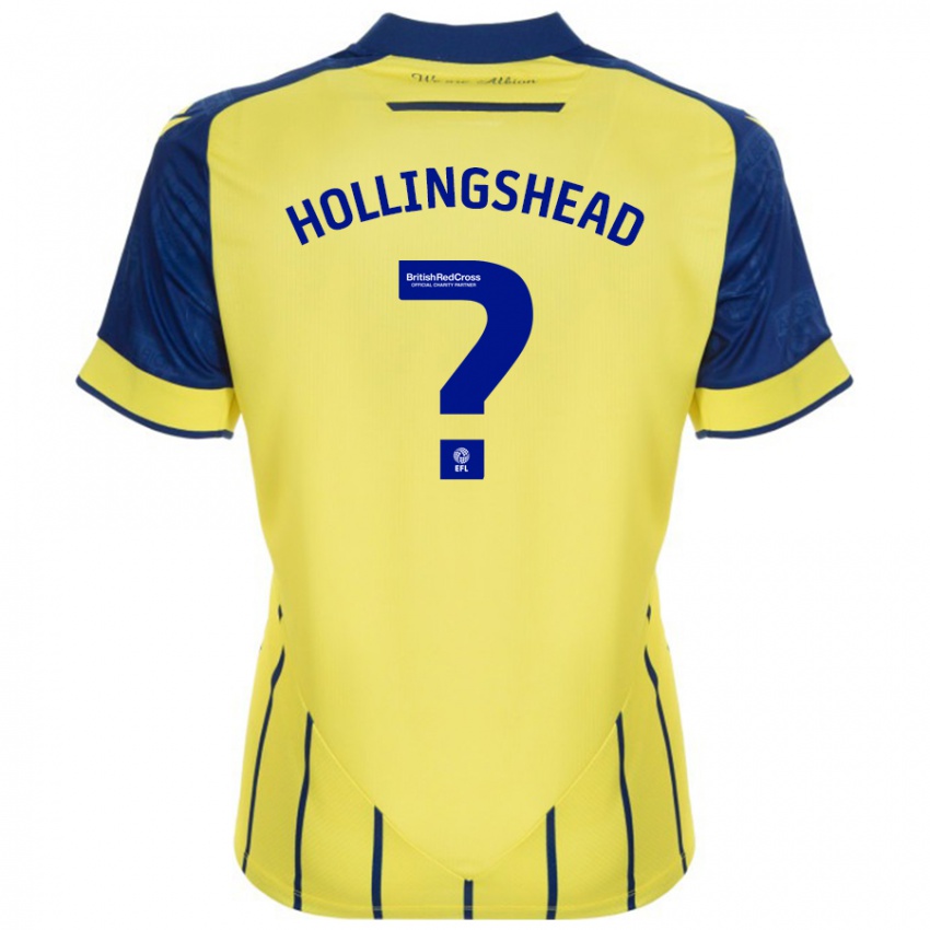 Gyermek Ronnie Hollingshead #0 Sárga Kék Idegenbeli Jersey 2024/25 Mez Póló Ing