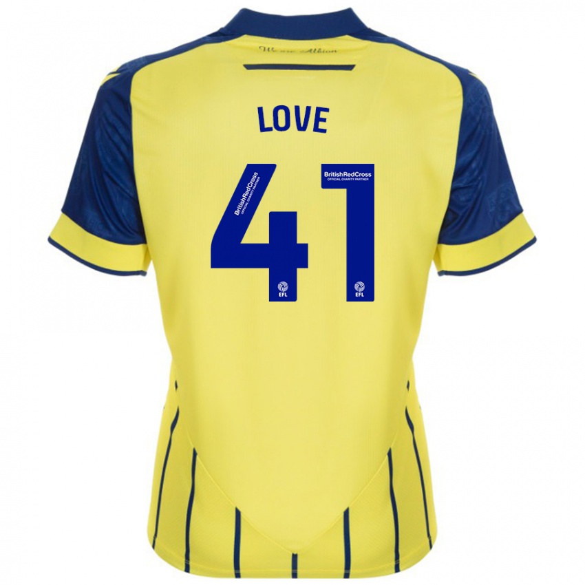 Gyermek Layton Love #41 Sárga Kék Idegenbeli Jersey 2024/25 Mez Póló Ing