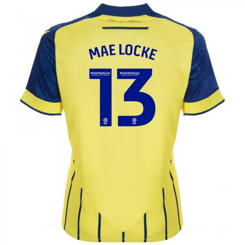 Gyermek Ellie Mae Locke #13 Sárga Kék Idegenbeli Jersey 2024/25 Mez Póló Ing