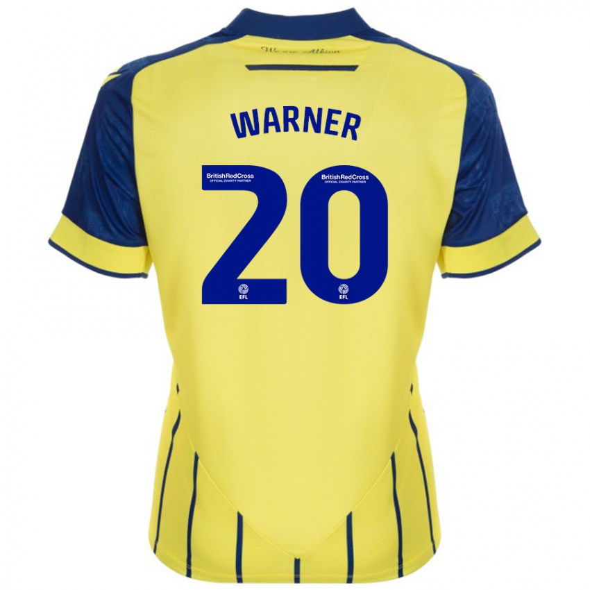 Gyermek Phoebe Warner #20 Sárga Kék Idegenbeli Jersey 2024/25 Mez Póló Ing