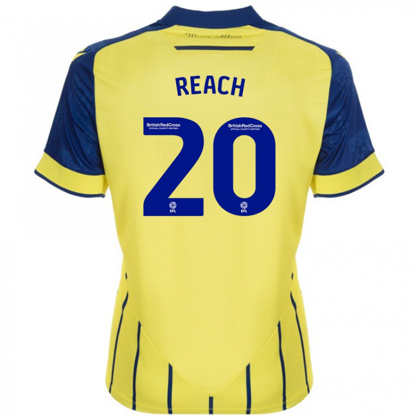 Gyermek Adam Reach #20 Sárga Kék Idegenbeli Jersey 2024/25 Mez Póló Ing