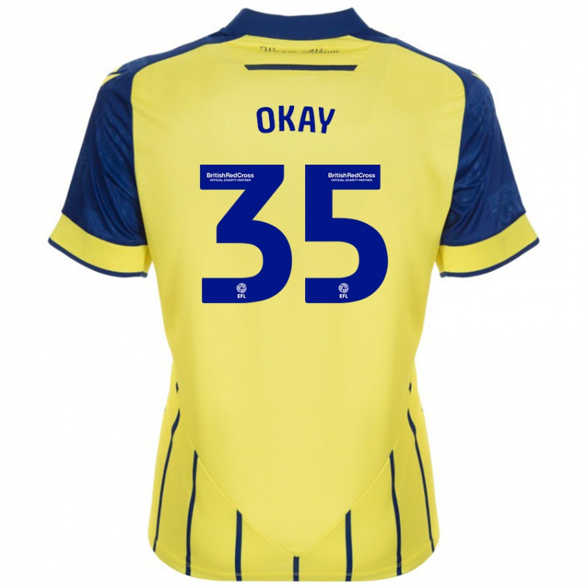 Gyermek Okay Yokuşlu #35 Sárga Kék Idegenbeli Jersey 2024/25 Mez Póló Ing