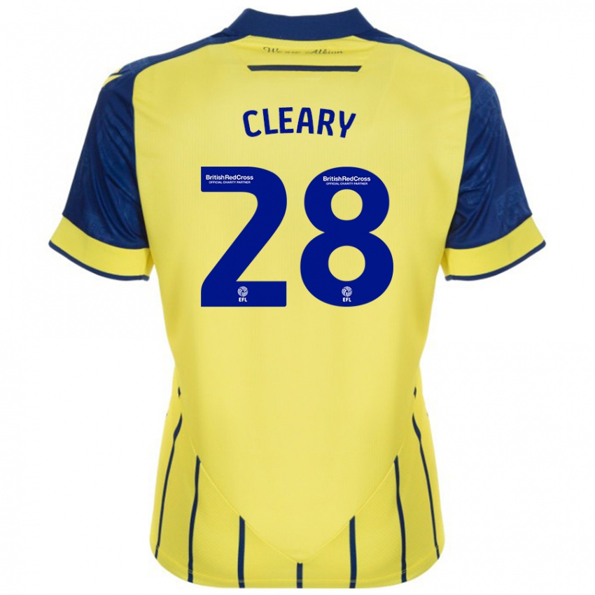 Gyermek Reyes Cleary #28 Sárga Kék Idegenbeli Jersey 2024/25 Mez Póló Ing