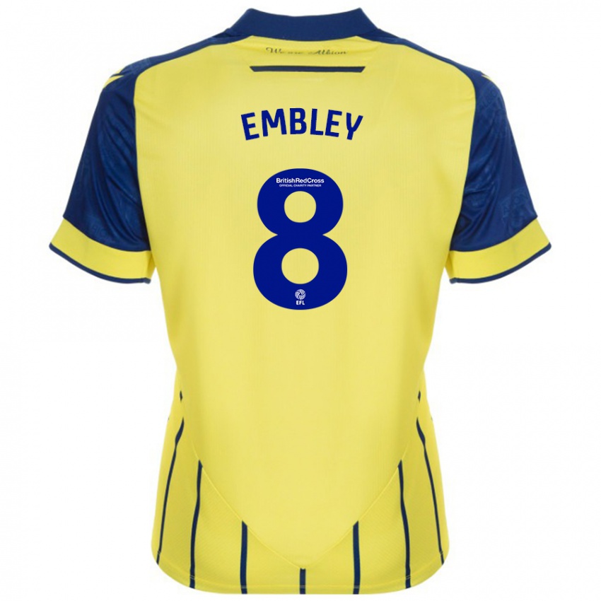 Gyermek Rosie Embley #8 Sárga Kék Idegenbeli Jersey 2024/25 Mez Póló Ing