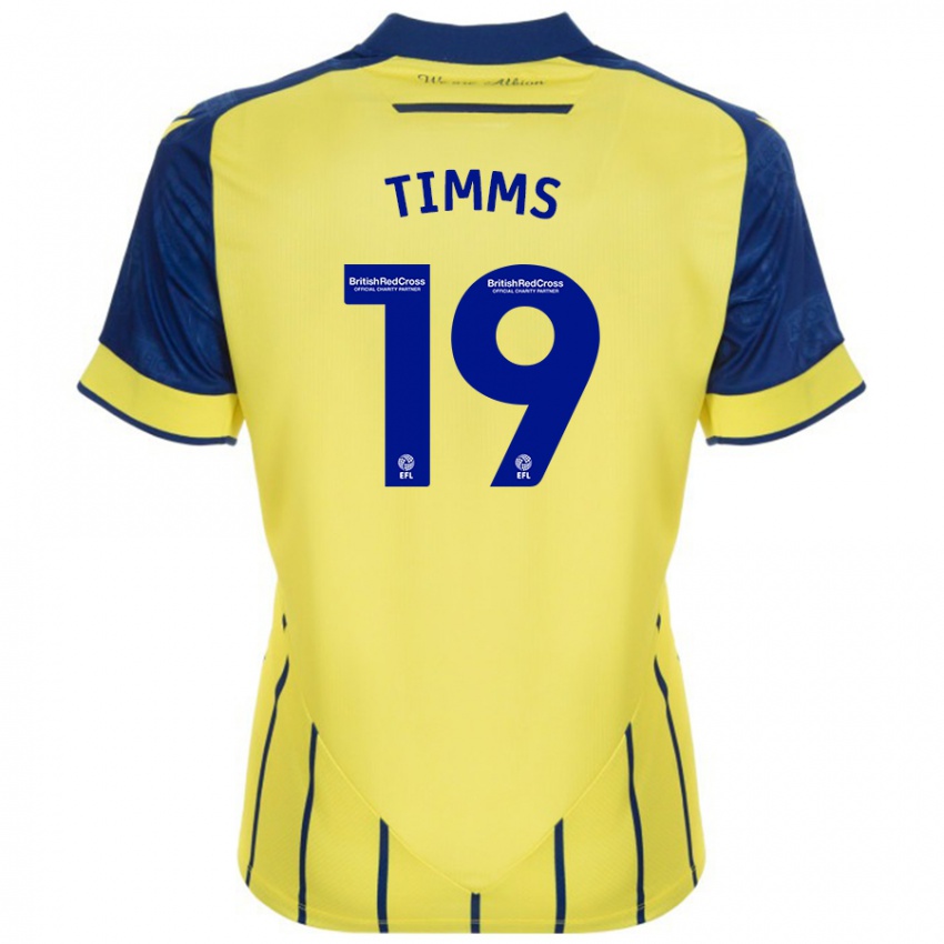 Gyermek Maria Timms #19 Sárga Kék Idegenbeli Jersey 2024/25 Mez Póló Ing