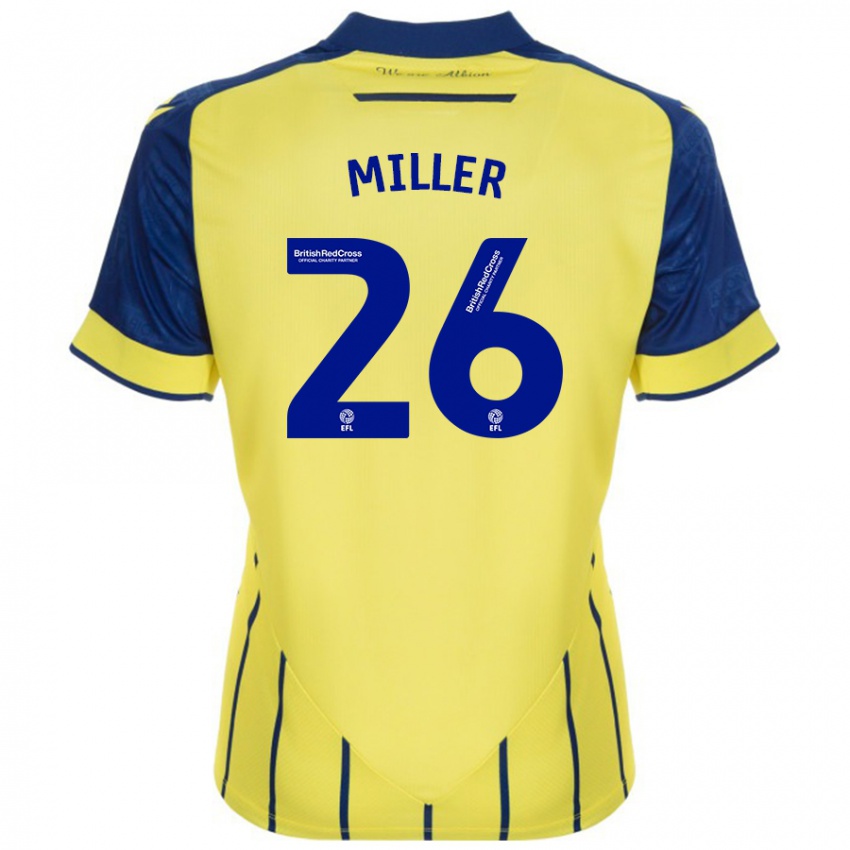 Gyermek Nna Miller #26 Sárga Kék Idegenbeli Jersey 2024/25 Mez Póló Ing