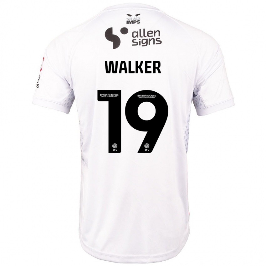 Gyermek Tyler Walker #19 Piros Fehér Idegenbeli Jersey 2024/25 Mez Póló Ing