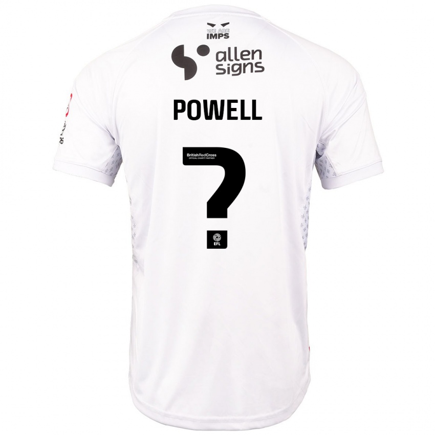 Gyermek Darryl Powell #0 Piros Fehér Idegenbeli Jersey 2024/25 Mez Póló Ing