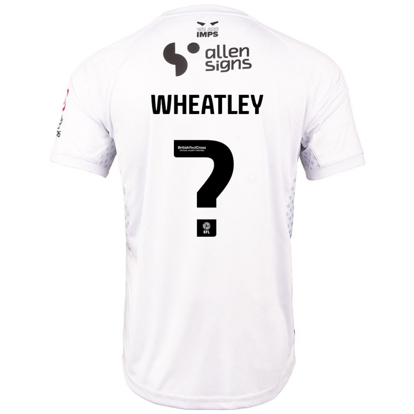 Gyermek Kyrell Wheatley #0 Piros Fehér Idegenbeli Jersey 2024/25 Mez Póló Ing