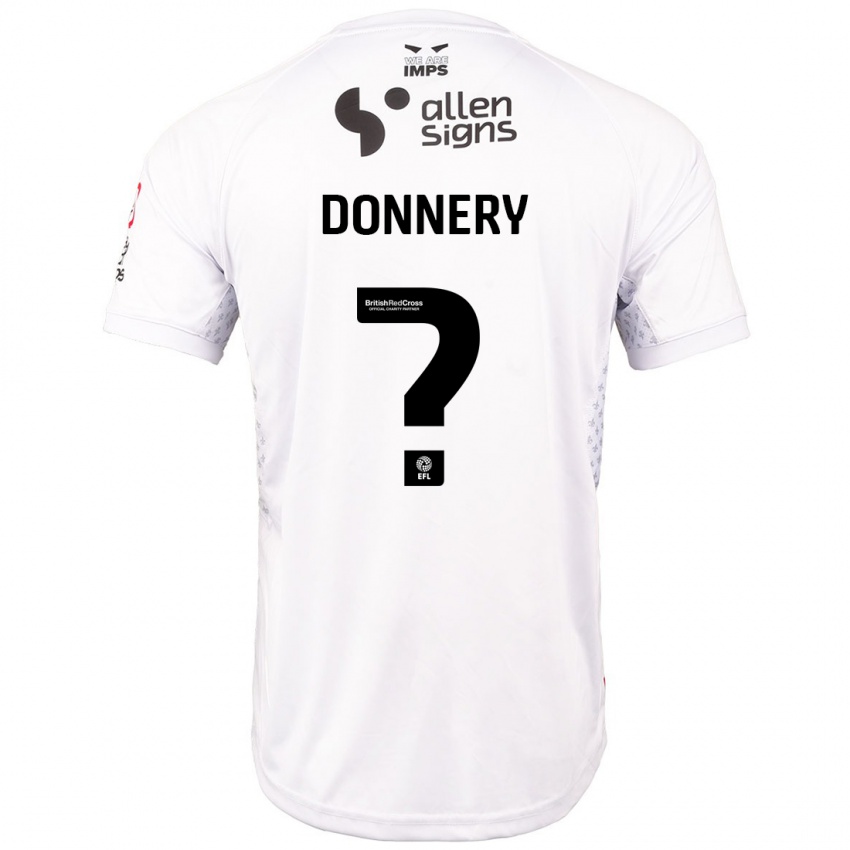 Gyermek Julian Donnery #0 Piros Fehér Idegenbeli Jersey 2024/25 Mez Póló Ing