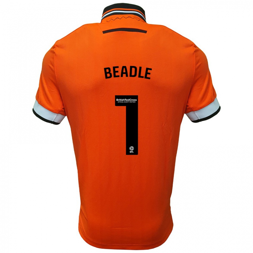 Gyermek James Beadle #1 Narancssárga Fehér Idegenbeli Jersey 2024/25 Mez Póló Ing