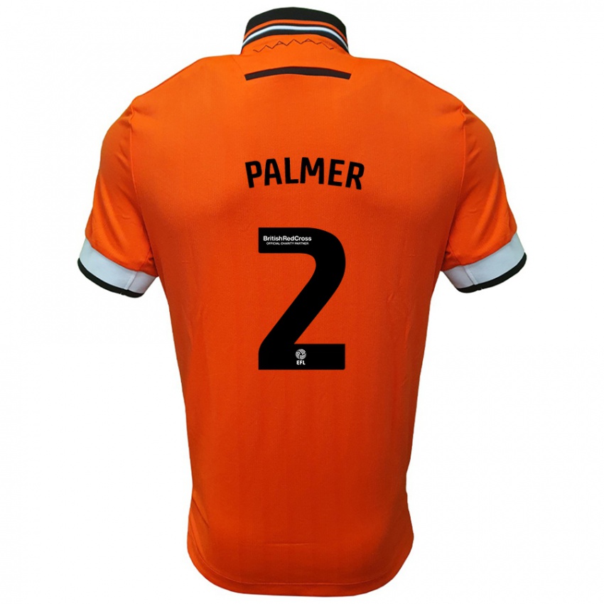 Gyermek Liam Palmer #2 Narancssárga Fehér Idegenbeli Jersey 2024/25 Mez Póló Ing