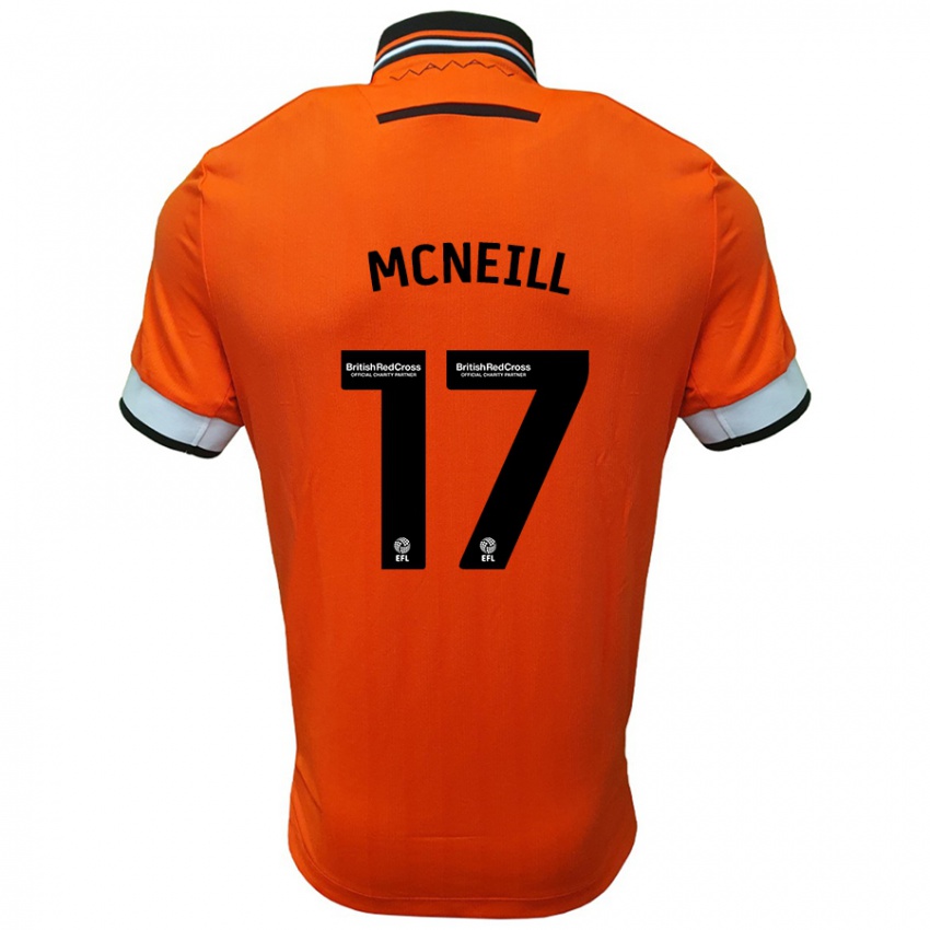 Gyermek Charlie Mcneill #17 Narancssárga Fehér Idegenbeli Jersey 2024/25 Mez Póló Ing