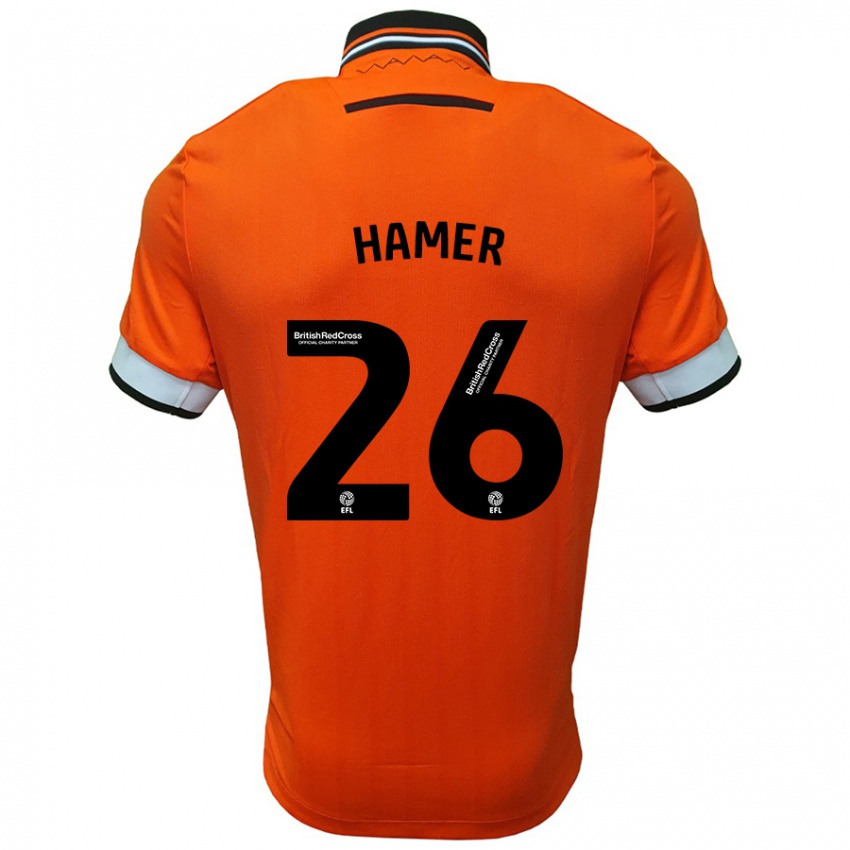 Gyermek Ben Hamer #26 Narancssárga Fehér Idegenbeli Jersey 2024/25 Mez Póló Ing