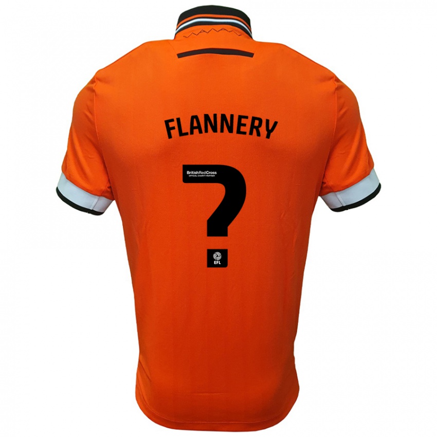 Gyermek Cian Flannery #0 Narancssárga Fehér Idegenbeli Jersey 2024/25 Mez Póló Ing