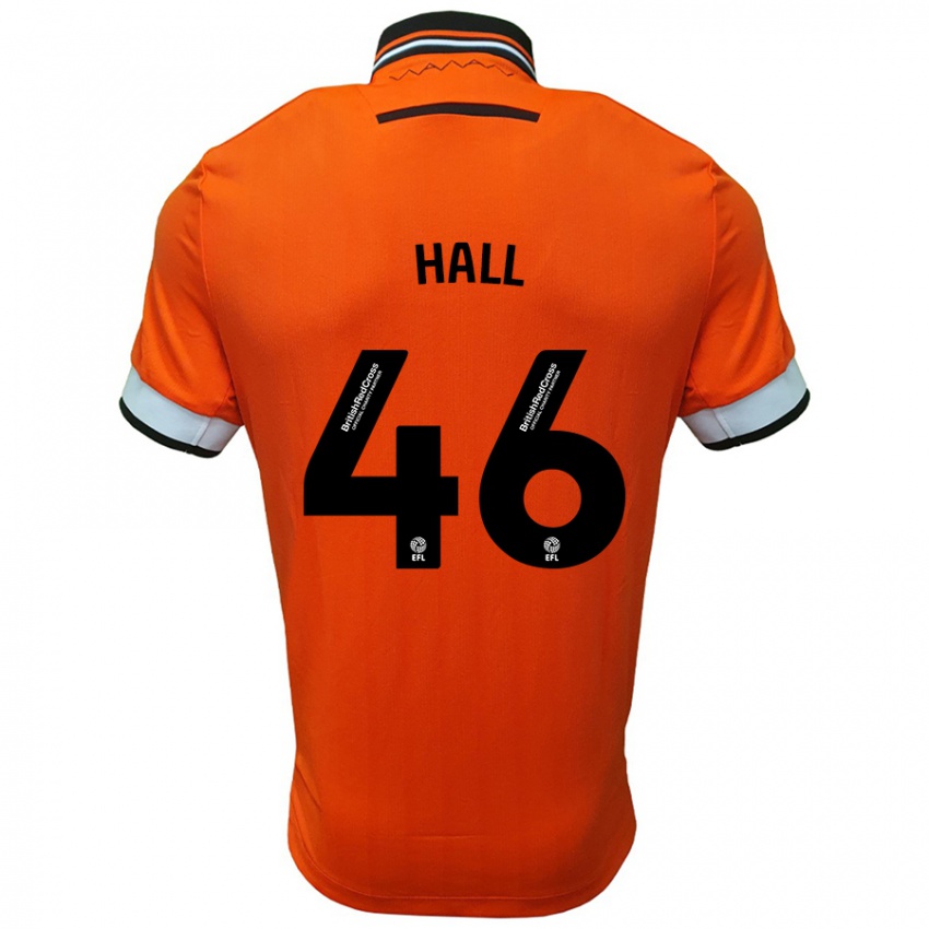 Gyermek Jack Hall #46 Narancssárga Fehér Idegenbeli Jersey 2024/25 Mez Póló Ing