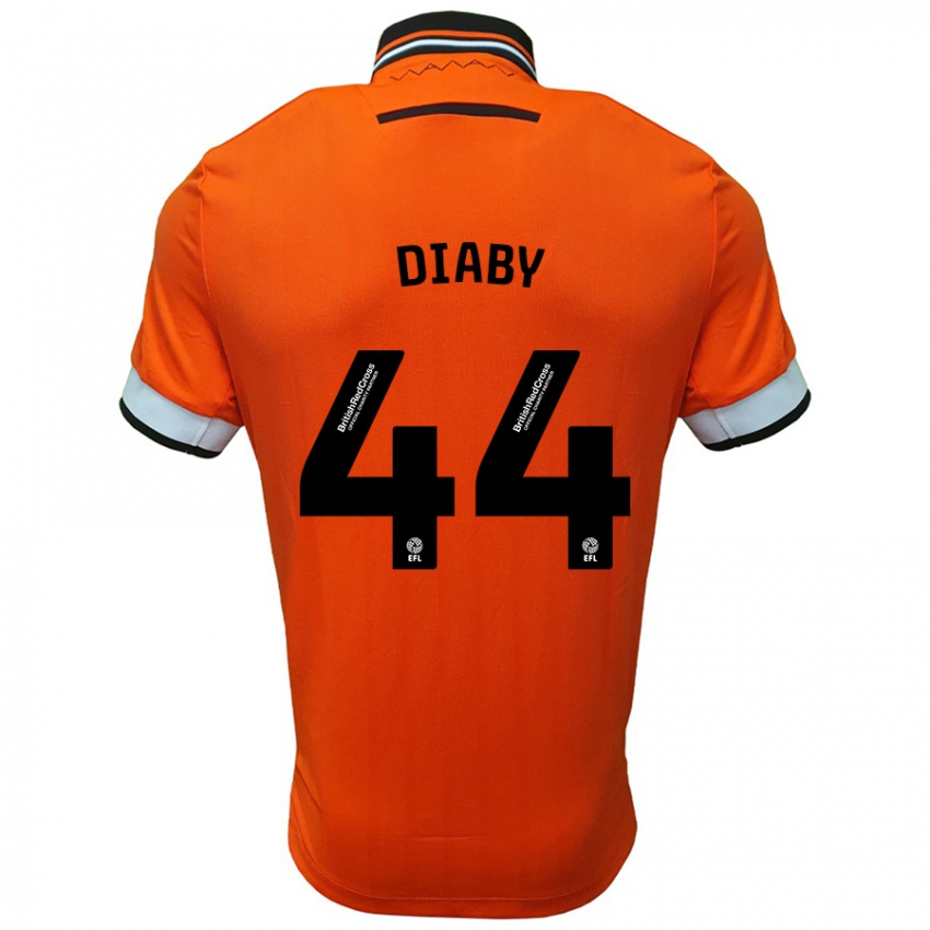 Gyermek Momo Diaby #44 Narancssárga Fehér Idegenbeli Jersey 2024/25 Mez Póló Ing