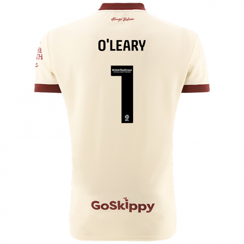 Gyermek Max O'leary #1 Krém Fehér Idegenbeli Jersey 2024/25 Mez Póló Ing