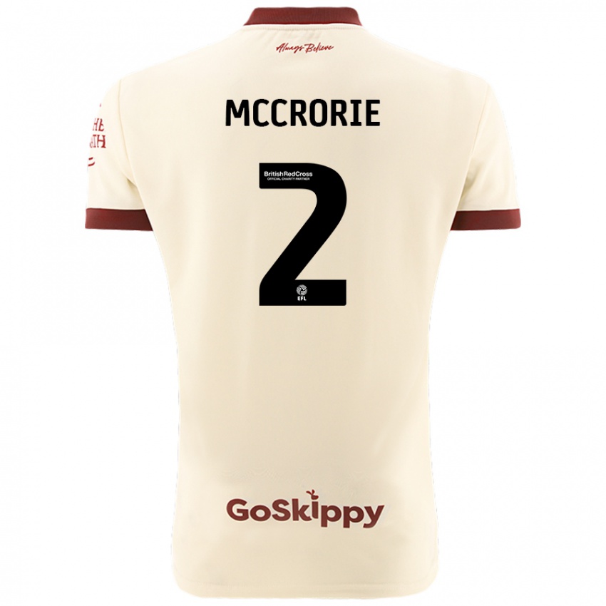 Gyermek Ross Mccrorie #2 Krém Fehér Idegenbeli Jersey 2024/25 Mez Póló Ing