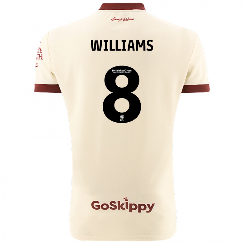 Gyermek Joe Williams #8 Krém Fehér Idegenbeli Jersey 2024/25 Mez Póló Ing