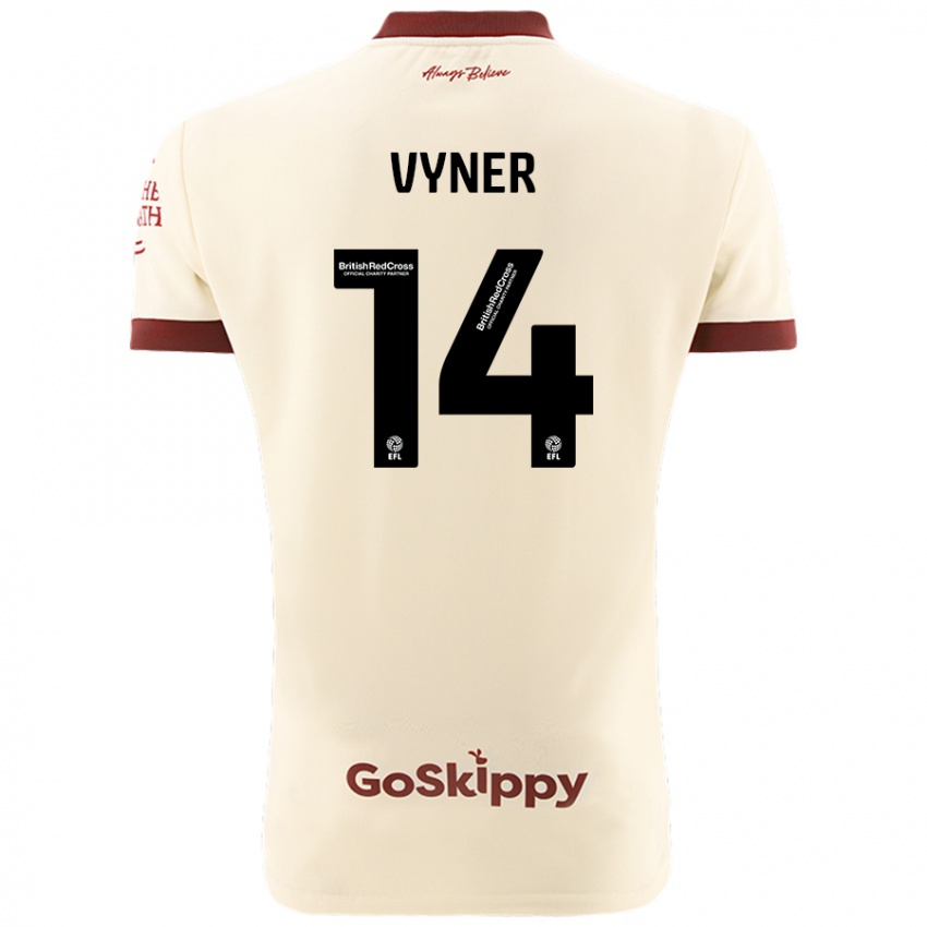 Gyermek Zak Vyner #14 Krém Fehér Idegenbeli Jersey 2024/25 Mez Póló Ing