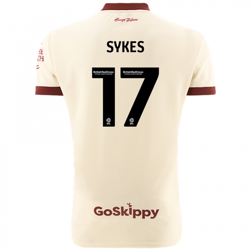 Gyermek Mark Sykes #17 Krém Fehér Idegenbeli Jersey 2024/25 Mez Póló Ing