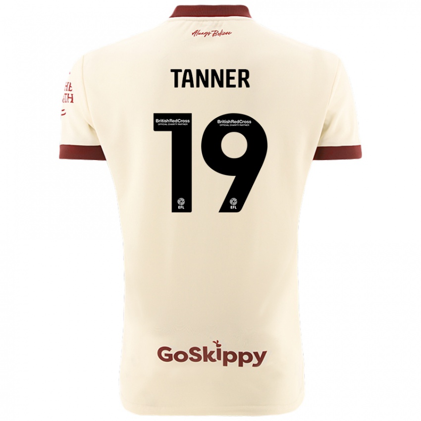 Gyermek George Tanner #19 Krém Fehér Idegenbeli Jersey 2024/25 Mez Póló Ing