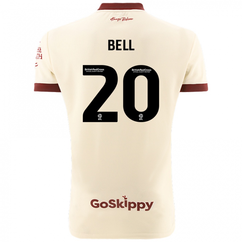 Gyermek Sam Bell #20 Krém Fehér Idegenbeli Jersey 2024/25 Mez Póló Ing