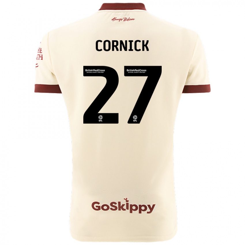 Gyermek Harry Cornick #27 Krém Fehér Idegenbeli Jersey 2024/25 Mez Póló Ing