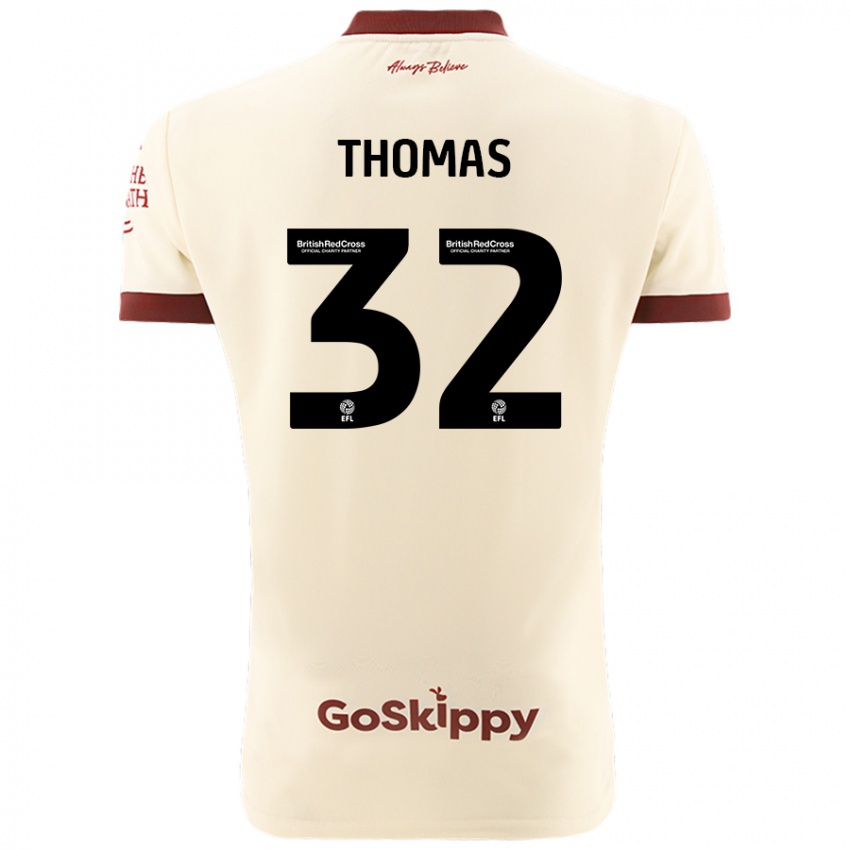 Gyermek Lewis Thomas #32 Krém Fehér Idegenbeli Jersey 2024/25 Mez Póló Ing