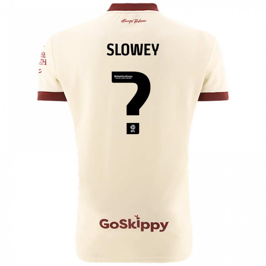 Gyermek Josh Campbell-Slowey #0 Krém Fehér Idegenbeli Jersey 2024/25 Mez Póló Ing