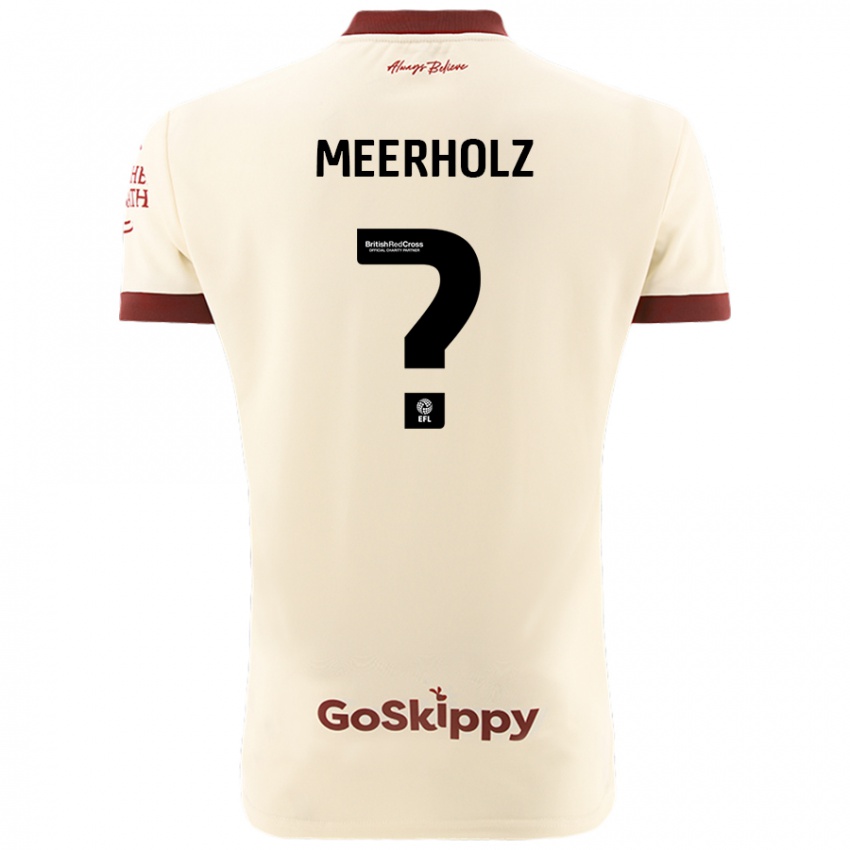 Gyermek Jed Meerholz #0 Krém Fehér Idegenbeli Jersey 2024/25 Mez Póló Ing