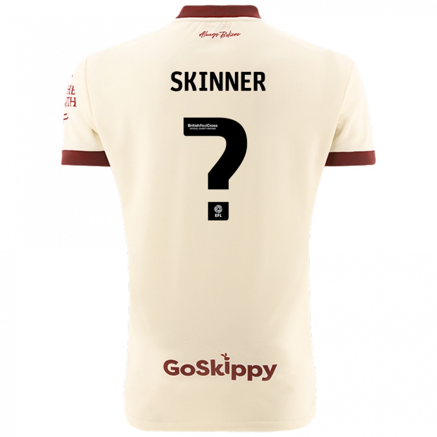 Gyermek Luke Skinner #0 Krém Fehér Idegenbeli Jersey 2024/25 Mez Póló Ing