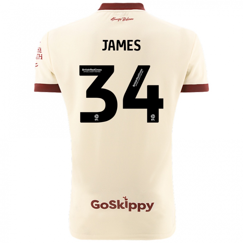 Gyermek Joseph James #34 Krém Fehér Idegenbeli Jersey 2024/25 Mez Póló Ing