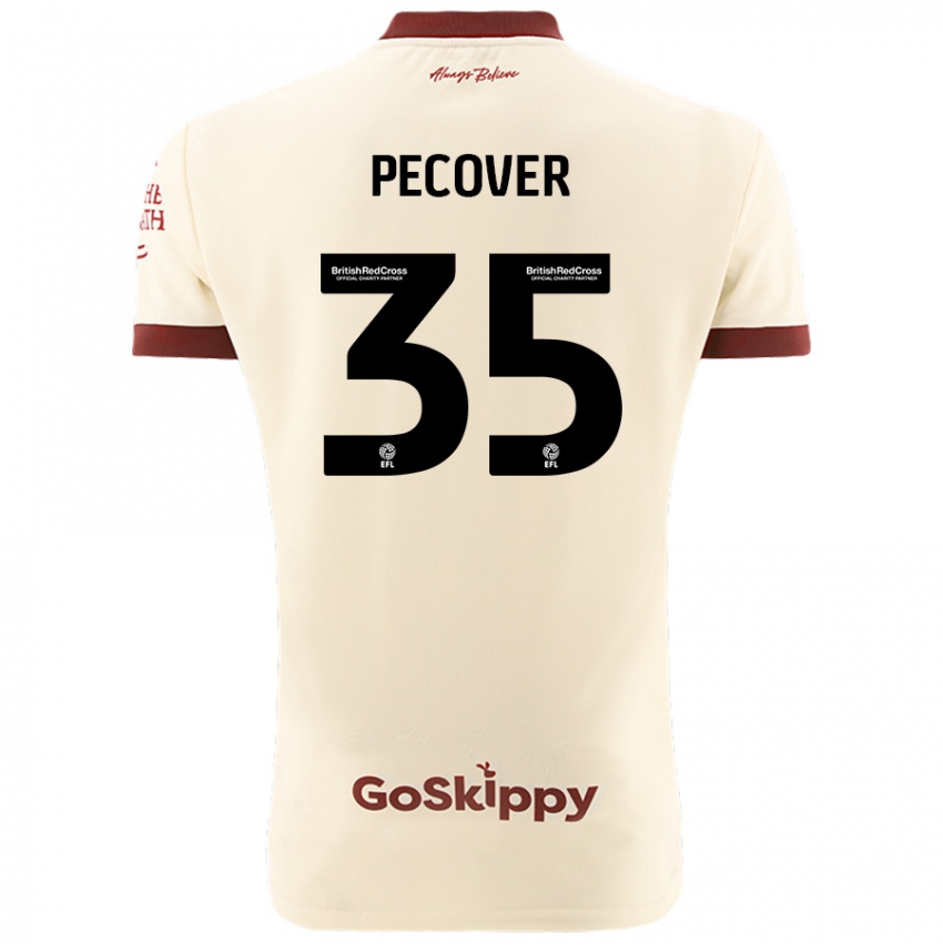 Gyermek Leo Pecover #35 Krém Fehér Idegenbeli Jersey 2024/25 Mez Póló Ing