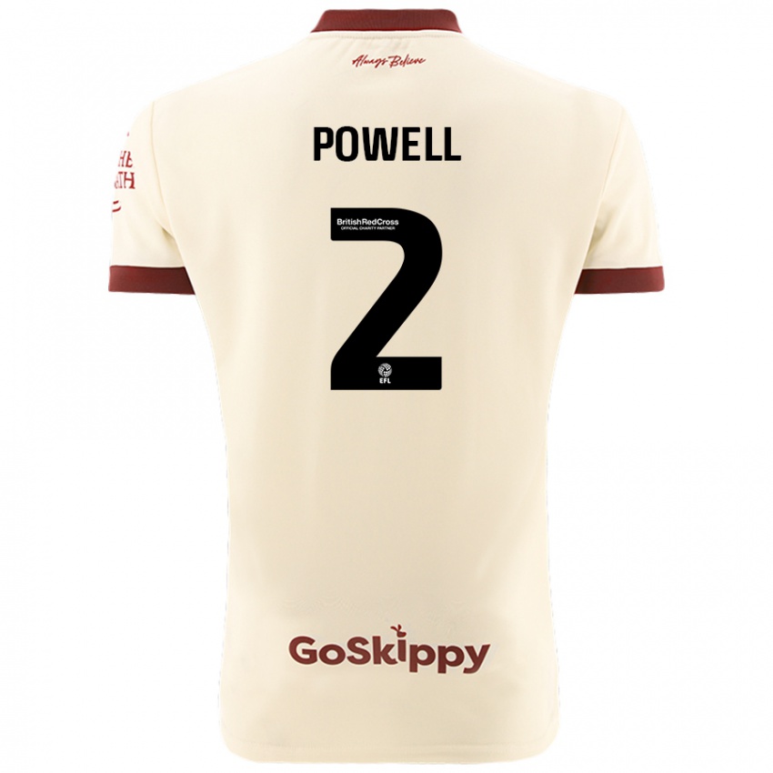 Gyermek Ella Powell #2 Krém Fehér Idegenbeli Jersey 2024/25 Mez Póló Ing