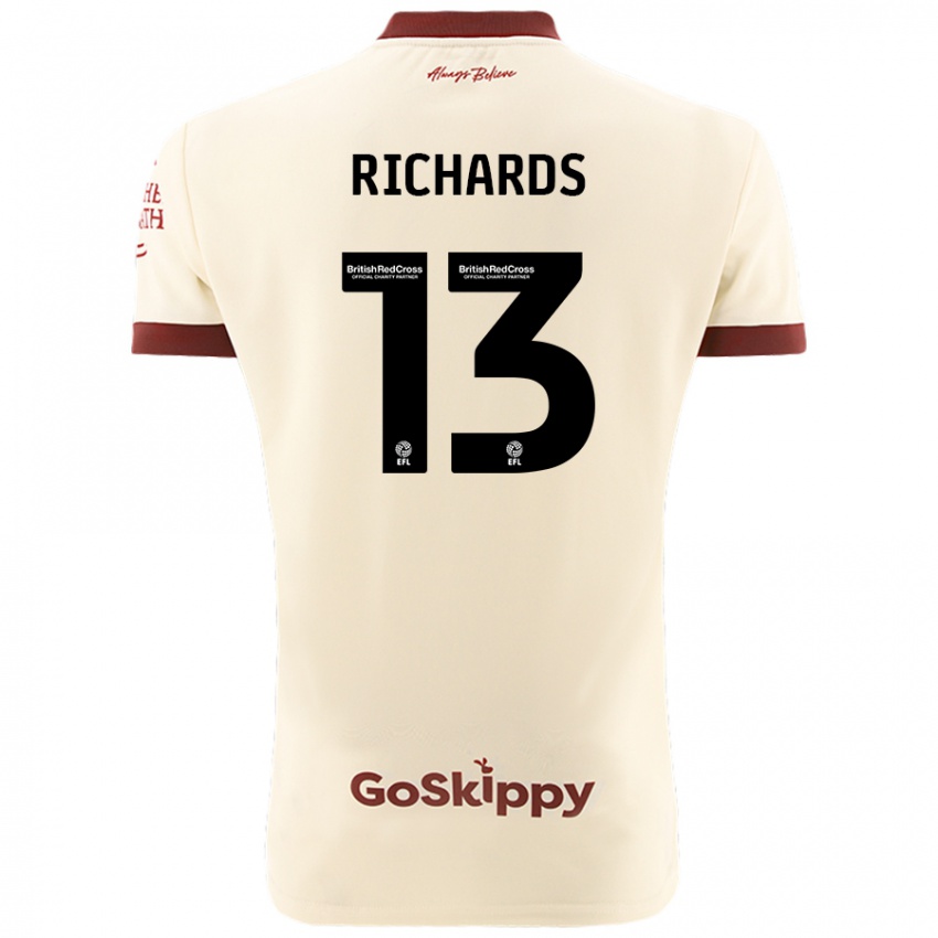 Gyermek Harvey Wiles-Richards #13 Krém Fehér Idegenbeli Jersey 2024/25 Mez Póló Ing