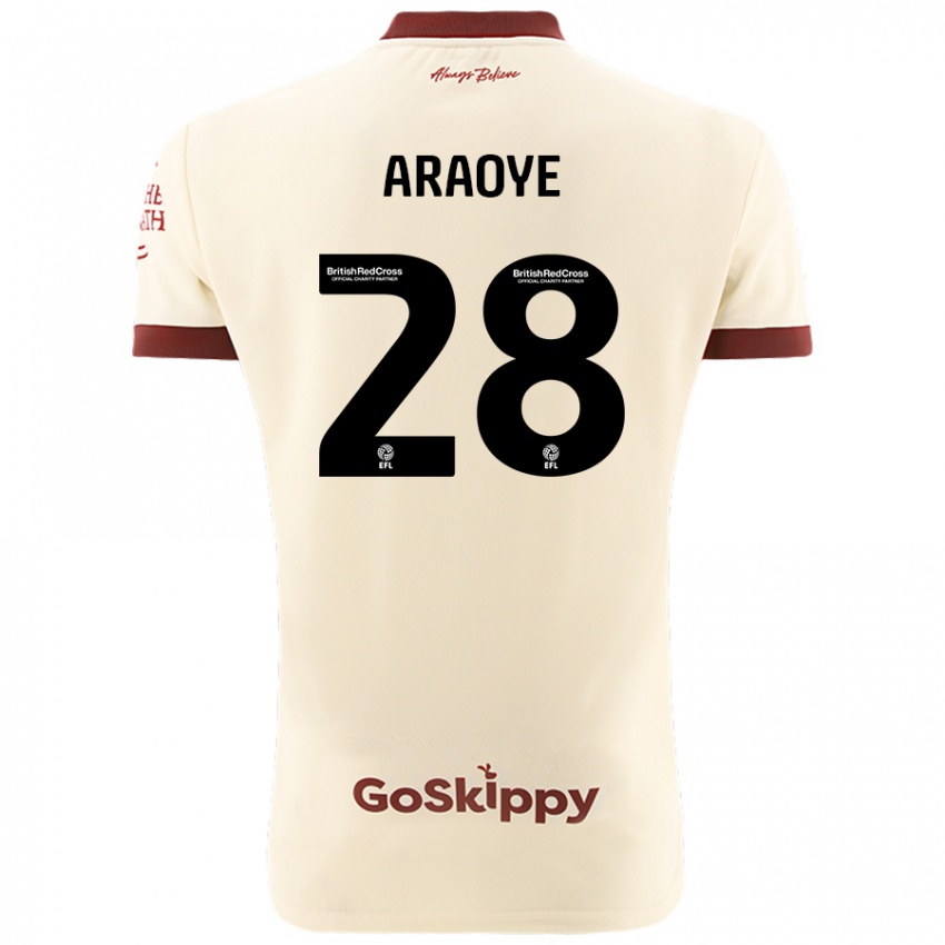 Gyermek Raphael Araoye #28 Krém Fehér Idegenbeli Jersey 2024/25 Mez Póló Ing