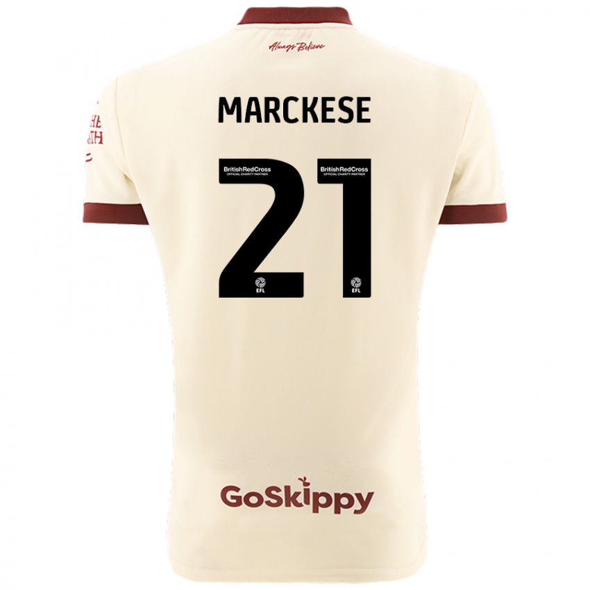 Gyermek Kaylan Marckese #21 Krém Fehér Idegenbeli Jersey 2024/25 Mez Póló Ing