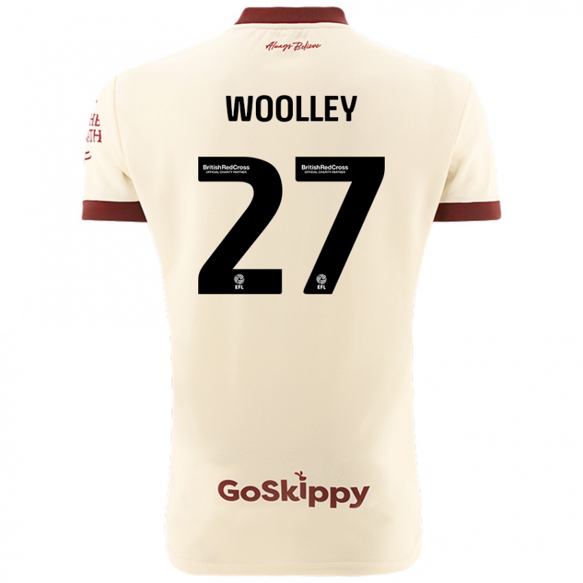 Gyermek Jesse Woolley #27 Krém Fehér Idegenbeli Jersey 2024/25 Mez Póló Ing