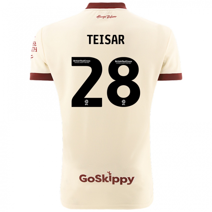 Gyermek Tianna Teisar #28 Krém Fehér Idegenbeli Jersey 2024/25 Mez Póló Ing