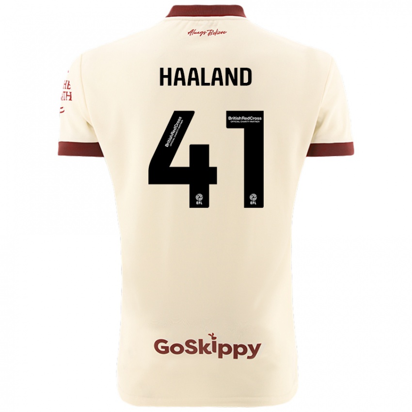 Gyermek Benedicte Haaland #41 Krém Fehér Idegenbeli Jersey 2024/25 Mez Póló Ing